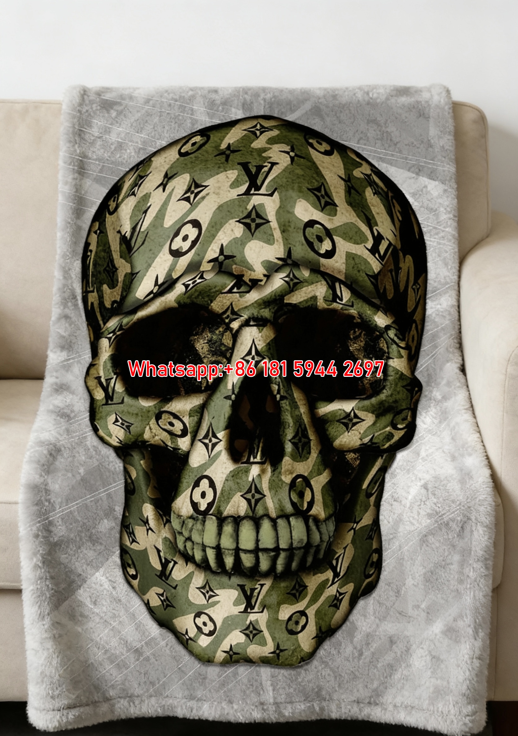 LV Camo Skull Blanket IMG_3046